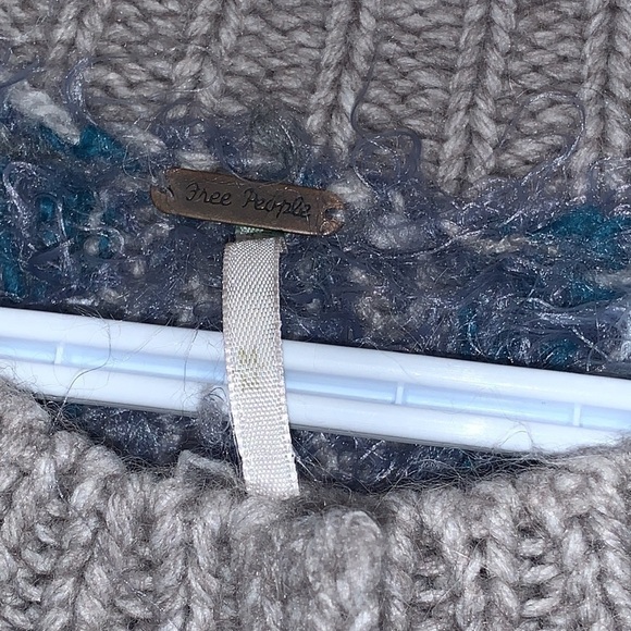 FREE People Blue Wool Alpaca Nordic Party Fuzzy Cardigan Size Medium - Picture 5 of 12